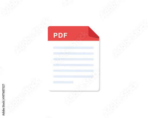 Pdf file icon. File format Pdf flat icon. File type icon isolated on white background