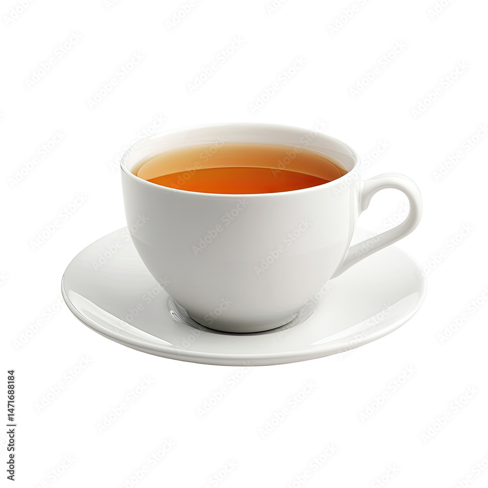 White teacup filled with amber liquid White teacup filled with amber liquid