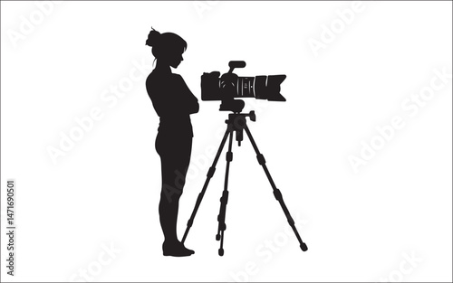 silhouette of a photographer. photography, camera, tripod, silhouette, shooting, lens, media, film, studio, capture