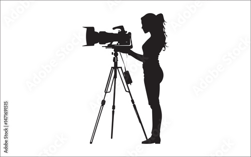 silhouette of a photographer. photography, camera, tripod, silhouette, shooting, lens, media, film, studio, capture