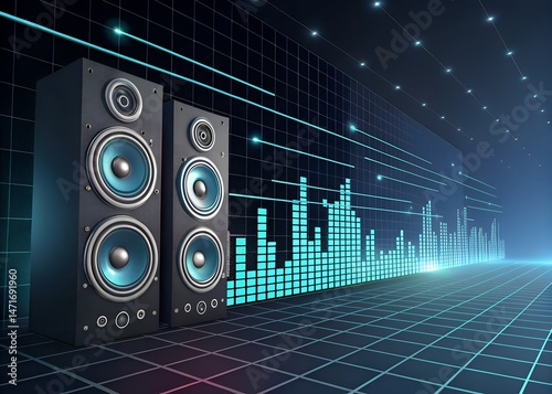 abstract background with blue equalizer