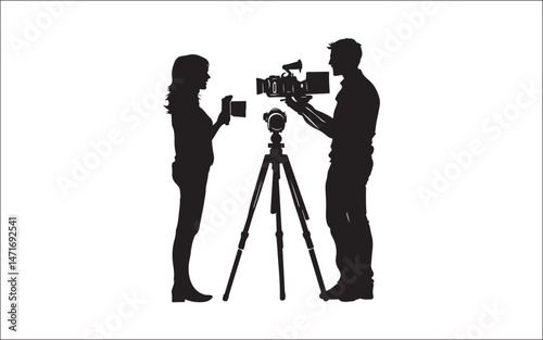 silhouette of a photographer with camera.photography, camera, tripod, silhouette, shooting, lens, media, film, studio, capture