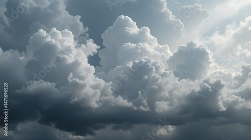 Dramatic clouds with visible graininess. Clouded. Illustration