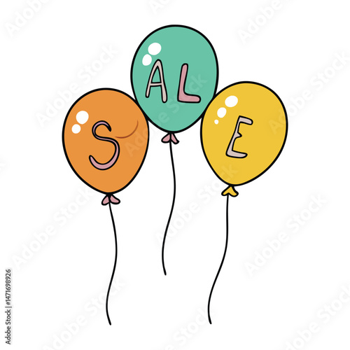 Colorful balloons float above with a bold "SALE" headline, drawing attention to exciting discounts. Perfect for any celebration, sale, or event promotion!
