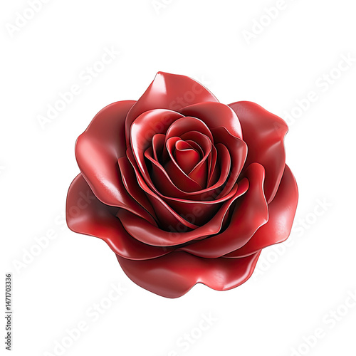 Crimson Rose, 3D Render