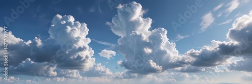 Vast blue canvas, wispy cirrus clouds drift elegantly ,  clouds,  wallpaper,  print