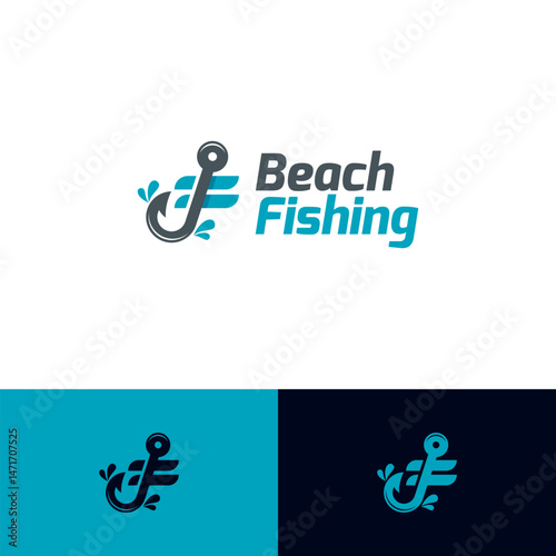fishing f letter logo vector