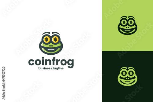coin frog money logo vector