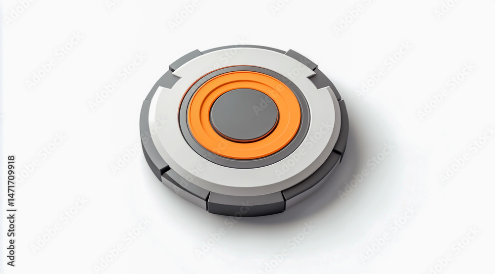 Fototapeta premium Abstract 3d rendering of a futuristic technological circular button or control element
