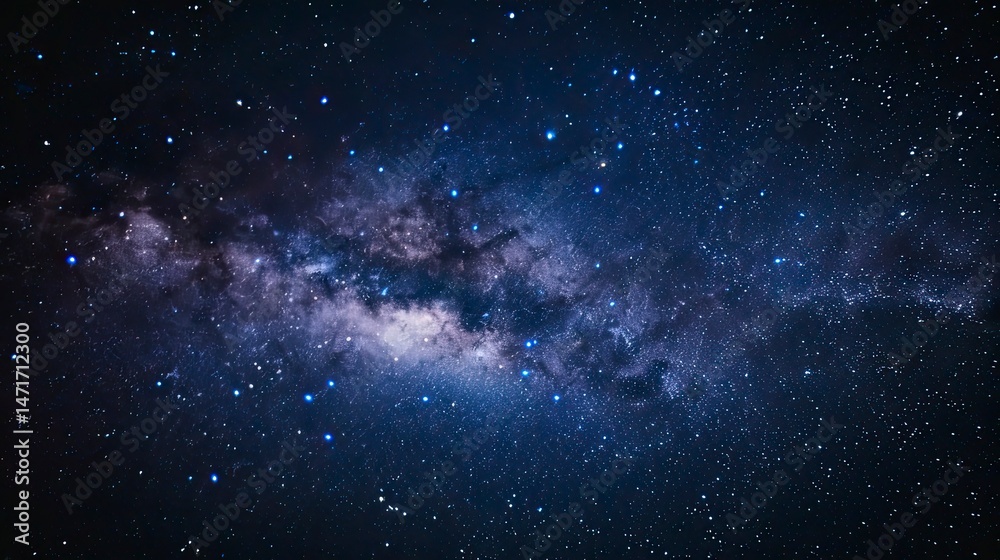 Fototapeta premium Milky Way galaxy stretches across a star-studded night sky