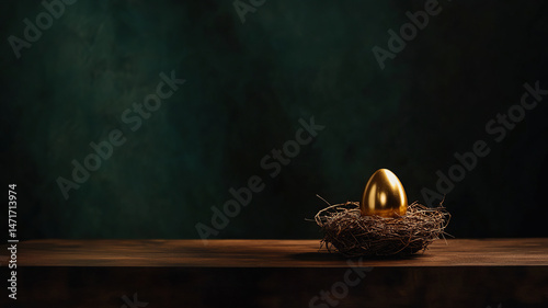 Dark wooden surface with decorative object