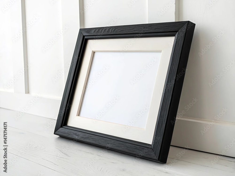 Fototapeta premium Empty Picture Frame Isolated on White Background – Interior Decor Mockup