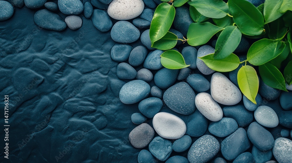 Fototapeta premium Nature stones and greenery
