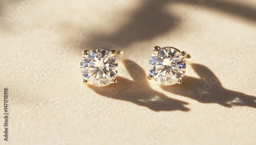 Elegant round diamond stud earrings (1)