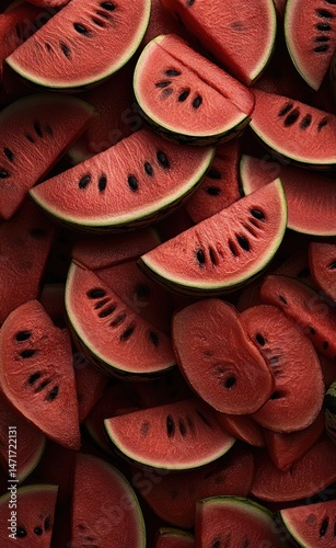 Watermelon slices close up photo