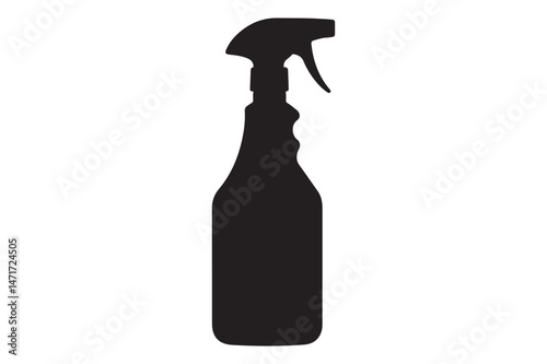 Minimal Cleaning Spray Silhouette Design for Labels and Safety Posters