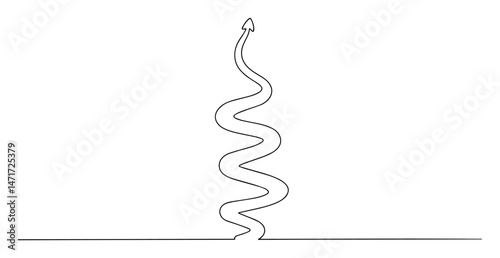 Zigzag arrow upward concept