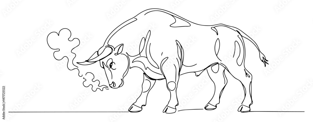 Fototapeta premium aggressive bull charging – symbolic power vector