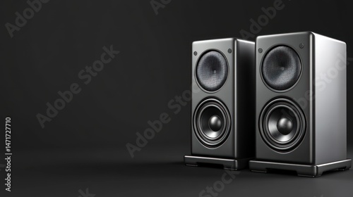 Black speakers on dark background (3)