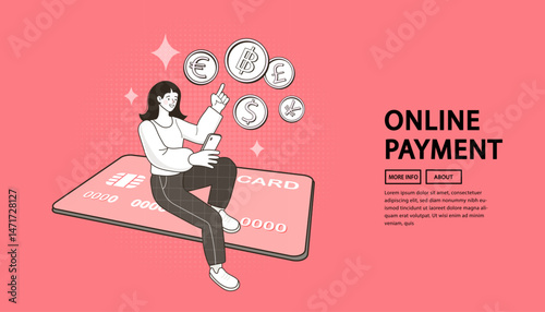 Fast delivery package by mobile phone. Huge bill. Concept of mobile digital marketing and e-commerce. Online shopping. deliveryman is delivering a package to a customer. Easy e bill payment. Vector