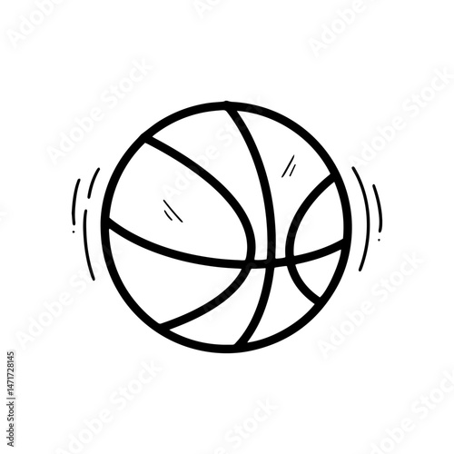 Hand Drawn Basketball Ball Illustration. Doodle Vector. Isolated on White Background - EPS 10 Vector