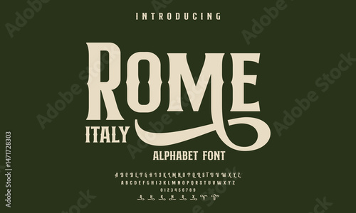 font alphabet Vintage rome italy Victorian typeface decorative Font