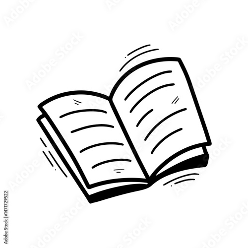 Hand Drawn Book Illustration. Doodle Vector. Isolated on White Background - EPS 10 Vector