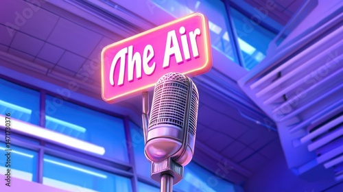 Retro Mic On Air Studio Broadcast