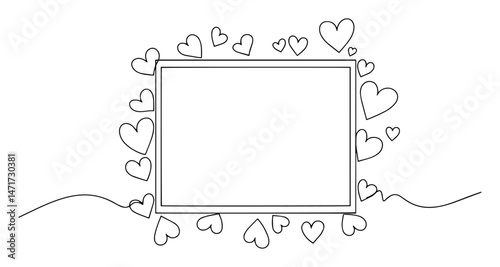 heart frame valentine vector

