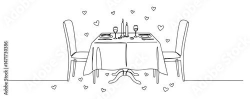 romantic dinner table vector