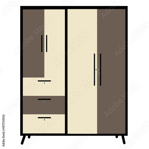 Two-Tone Sliding Door Wardrobe