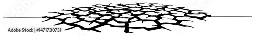 cracked dry earth line vector illustration, symbol of drought, climate change or damage