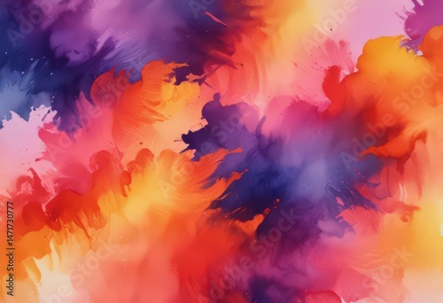 Rich, layered watercolor washes in bold color combinations , artistic, drip, creative
