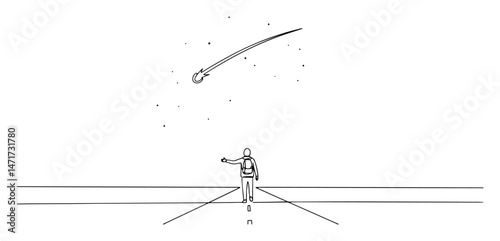 dream and hope concept line drawing