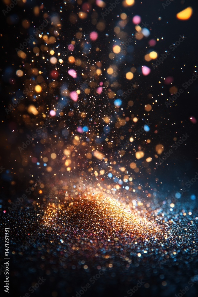 Naklejka premium Sparkling particles explode in a vibrant display of colors