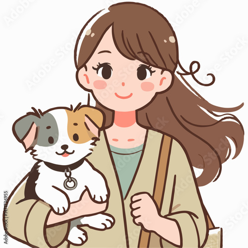 girl with dog