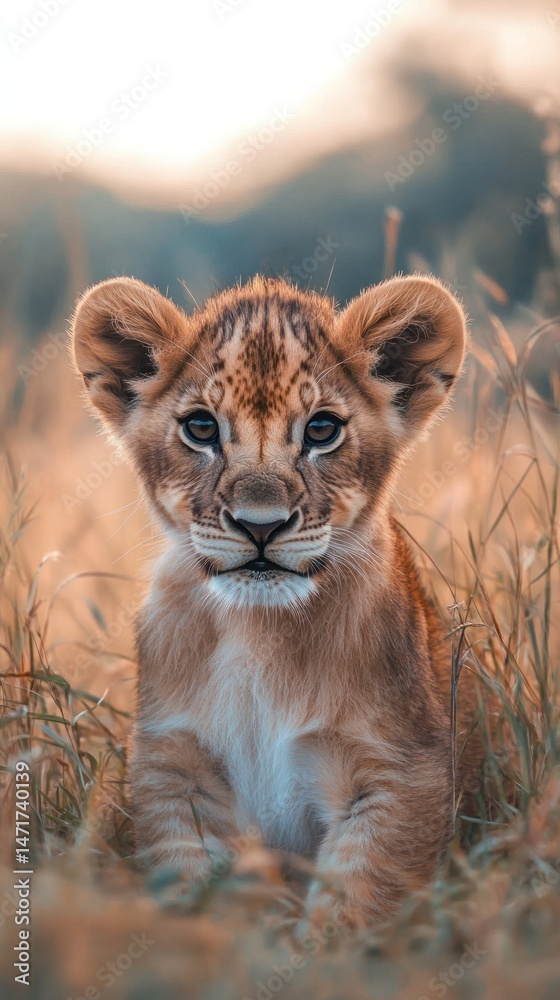 Obraz premium Lion cub wildlife lion animal.