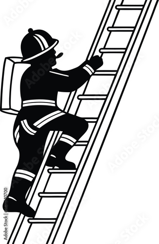man climbing ladder