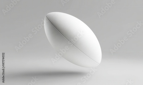 Blank Rugby Ball on Light Gray Background