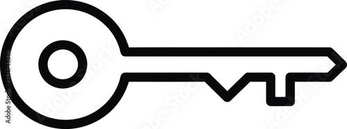 Key to Unlocking Possibilities: A simple yet powerful outline of a key symbolizes access, security, and the potential for new beginnings.
