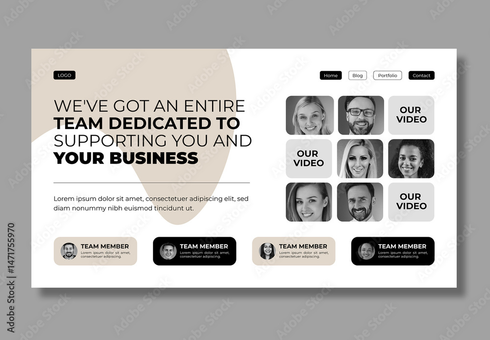 Agency Team Member Showcase Section Template Stock Template | Adobe Stock