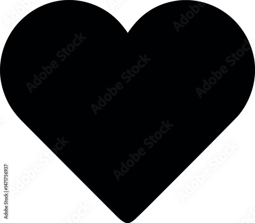 Heart Icon vector black silhouette print design
