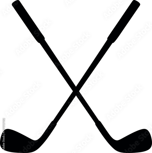 Golf Clubs vector black silhouette print design
