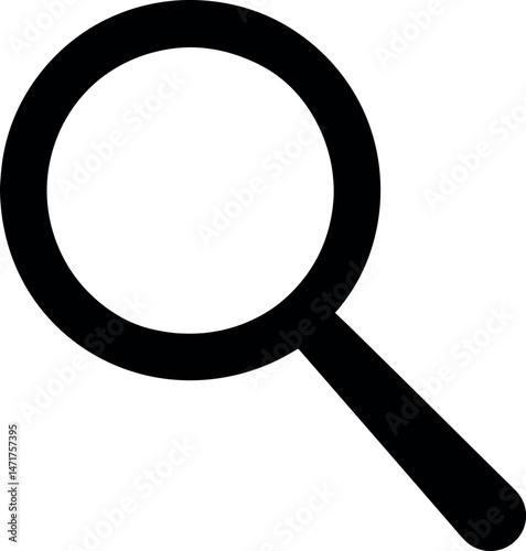 Magnifying glass icon vector black silhouette print design