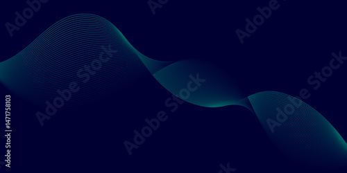 Wave lines created using blend tool. Abstract green wavy lines Digital frequency track equalizer background. graphic design template banner business wave. Curved wave smooth stripe seamless pattern.