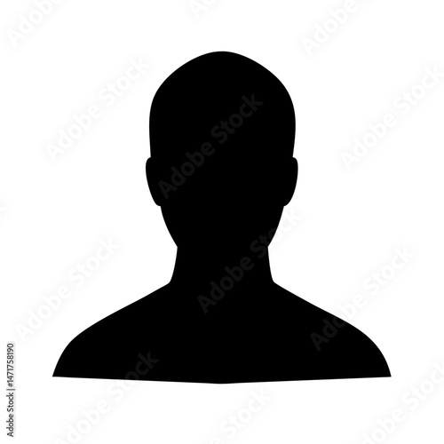 Minimalist Monochrome User Profile Silhouette Vector Illustration