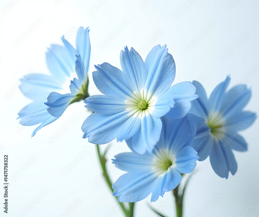 Fototapeta premium Ethereal blue flax flowers.