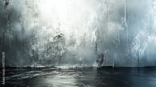 Wallpaper Mural Abstract icy gray background with a reflective floor. Torontodigital.ca