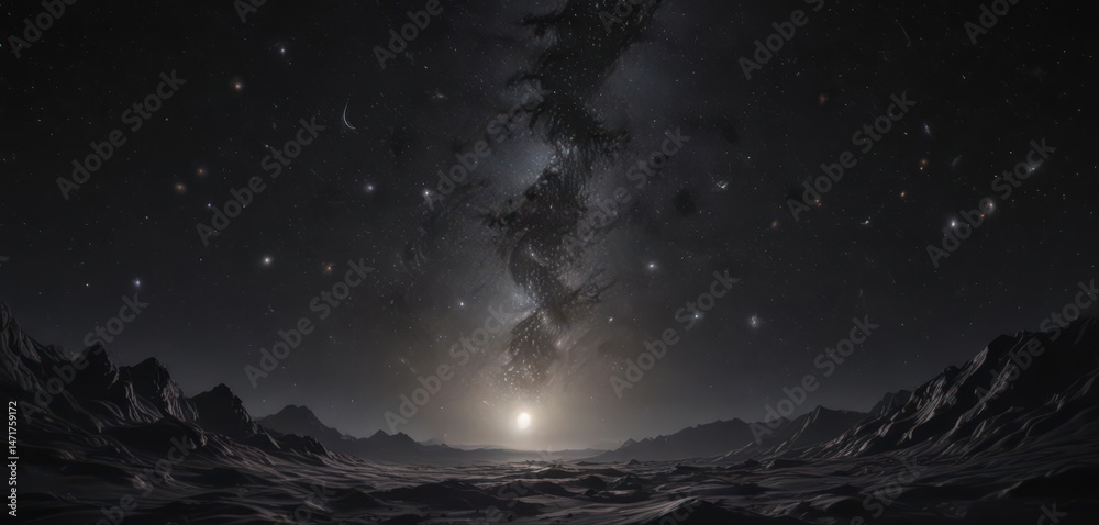 Fototapeta premium Brilliant celestial tapestry, countless stars across inky black , stardust, Milky Way, dark