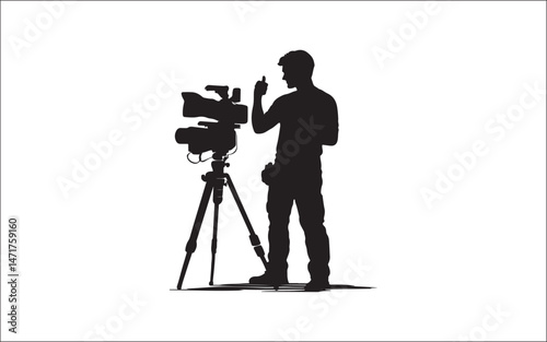 silhouette of a photographer with camera